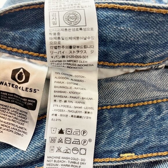 Levi's Ribcage Straight Ankle Jeans Distressed Lyocell Medium Wash - Size 28 - Picture 6 of 9